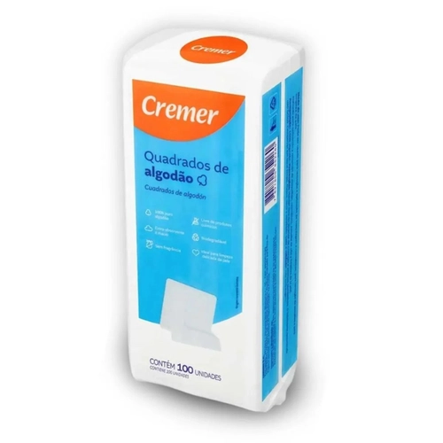 Algodão Quadrado Cremer 100 Unidades