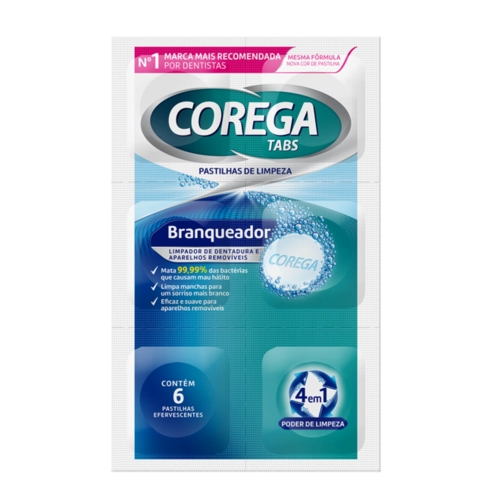 Pastilhas Branqueadoras Corega Tabs 6 Unidades