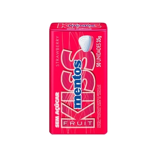 Bala Mentos Kiss Morango 35G