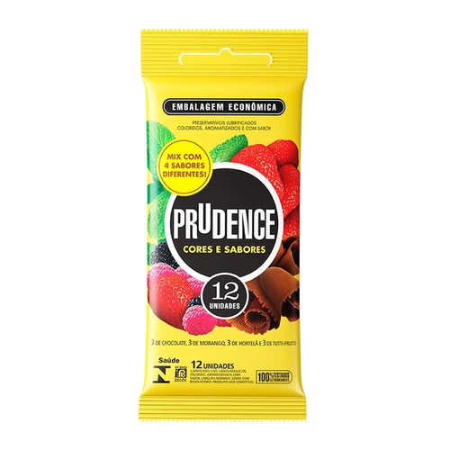 Preservativo Prudence Cores E Sabores Mista 12 Unidades