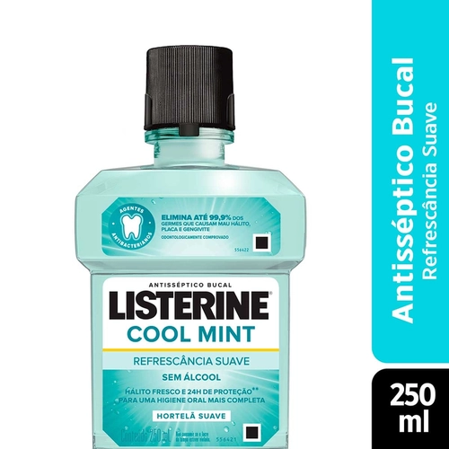 Enxaguante Antisséptico Bucal Listerine Cool Mint Zero Sem Álcool 250ml