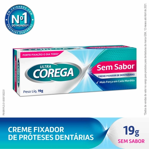Fixador De Dentadura Creme Ultra Corega Sem Sabor 19G