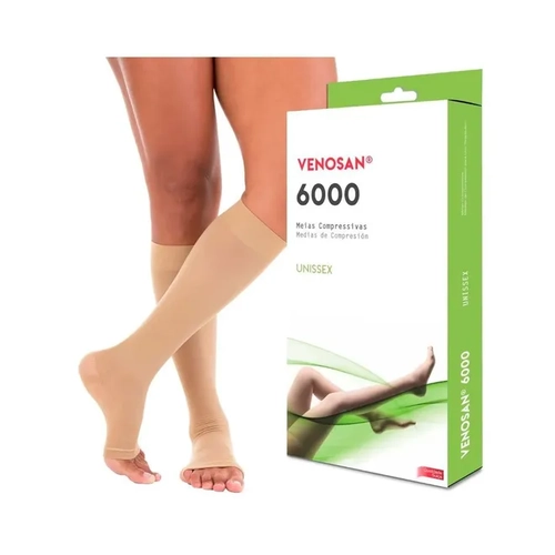 Meia Venosan 6000 Meia Calça30-40 G Pé Aberto Bege