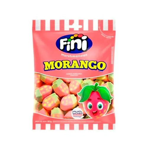 Bala Gel Fini Marshmallows Morango 80G
