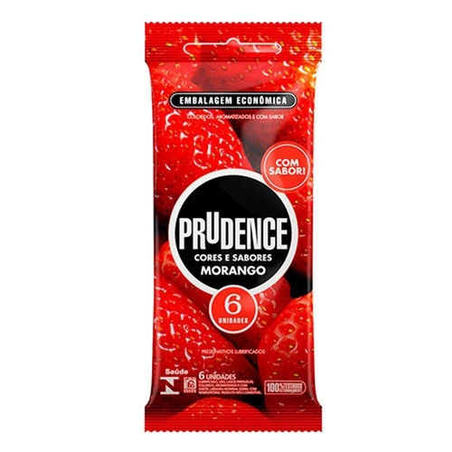 Preservativo Prudence Cores E Sabores Morango 6 Unidades
