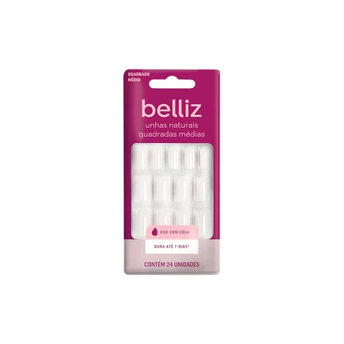 Unhas Postiças Belliz Quadradas Media Ref 1201