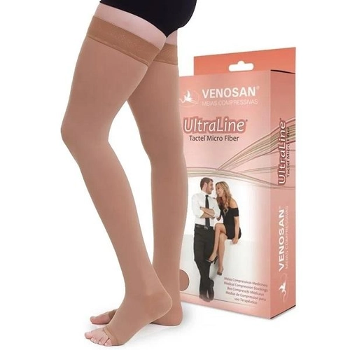 Meia Venosan Ultraline 4000 Comp. 20-30 Meia Coxa X-G Pé Aberto Bege