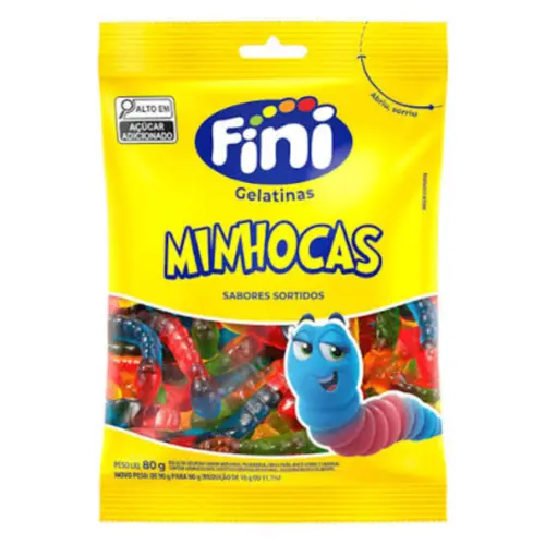 Bala Gel Fini Minhocas 80G