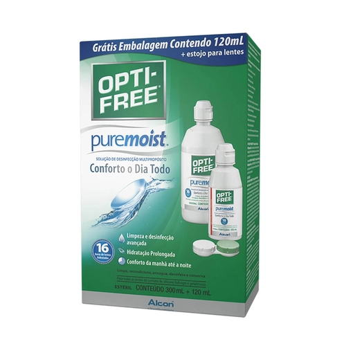 Opti Free Pure Moist 300Ml+120Ml+Estojo