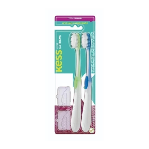 Kit Escova Dental Kess 2092 Extreme Clear 2 Unidades Macia