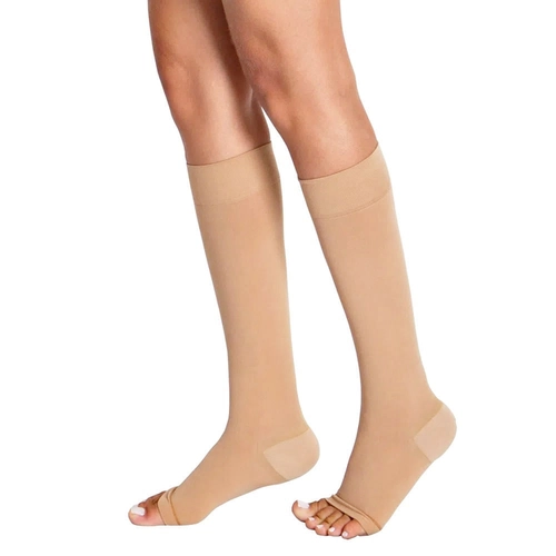Meia Venosan 6000 Panturrilha 20-30  G Pé Aberto Bege
