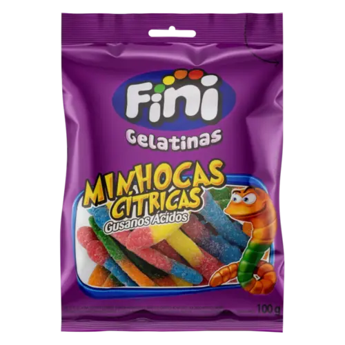 Bala Gel Fini Minhocas Citricas 80G