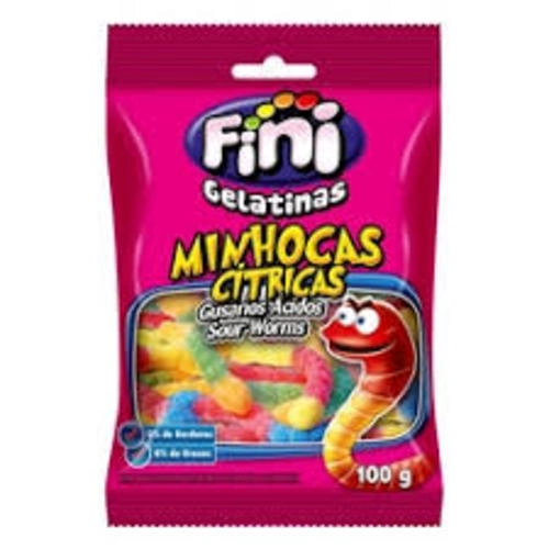 Bala Gel Fini Minhocas Citricas 80G