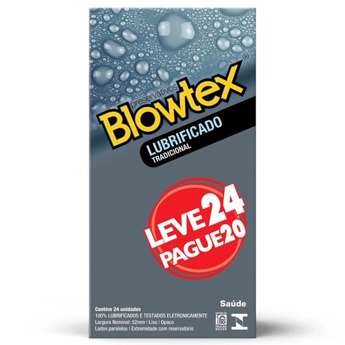 Preservativo Blowtex  Lubrificado Leve 24 Pague 20 Unidades