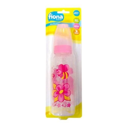 Mamadeira Fiona 240ml Desenhos 807130 +6 Meses Rosa