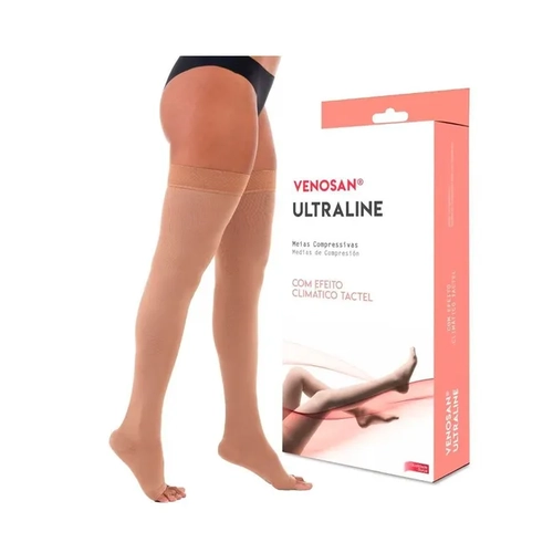 Meia Venosan Ultraline 4000 Comp. 30-40 Meia Calçax-G Pé Aberto Bege