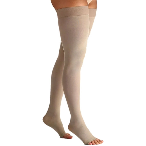 Meia Sigvaris Select Comfort Premium Meia Coxa G3 20/30 Pé Aberto Natural