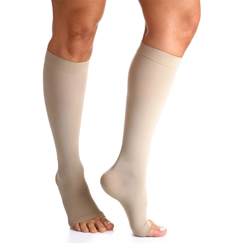 Meia Sigvaris Select Comfort Premium Panturrilha G3 20/30 Pé Aberto Natural