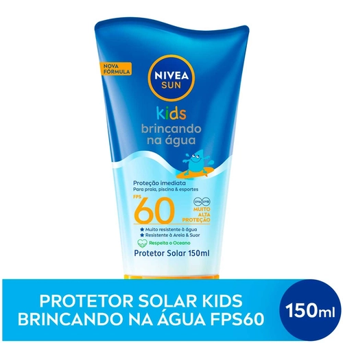 Protetor Solar Infantil Nivea Sun Kids Praia e Piscina Brincando Na Água Fps60 150ml