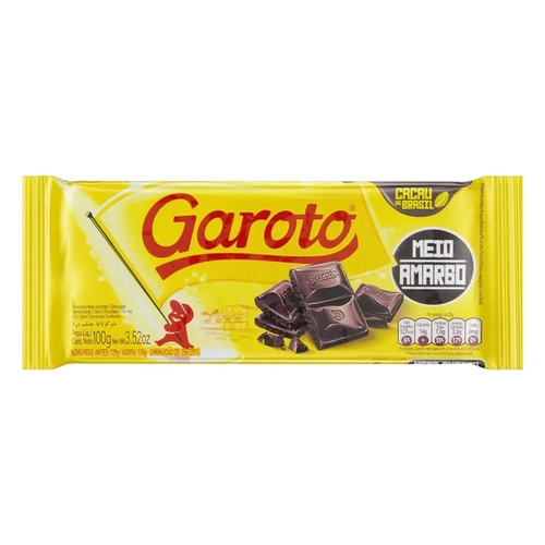 Chocolate Barra Garoto Meio Amargo 90G