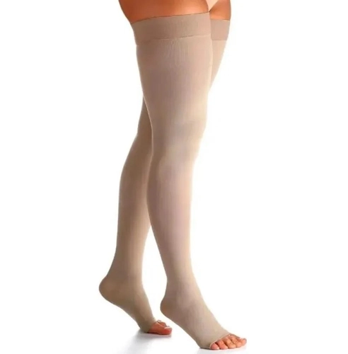 Meia Sigvaris Select Comfort Premium Meia Coxa P3 20/30 Pé Aberto Natural