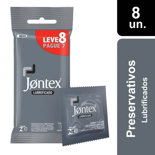 Preservativo Jontex Lubrificado Leve 8 Pague 6 Unidades
