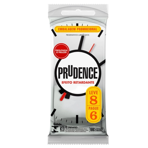 Preservativo Prudence Efeito Retardante Leve 8 Pague 6 Unidades
