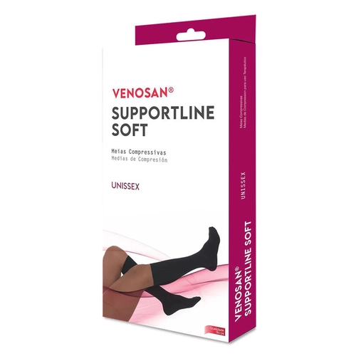 Meia Venosan Supportline Soft Panturrilha 18-22Mmhg G Unissex Pé Fechado Caqui