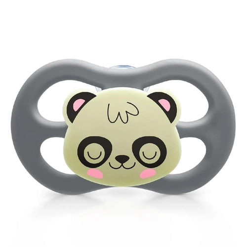 Chupeta Little Friends Lillo Simétrica Silicone Glow 6 meses+ Panda