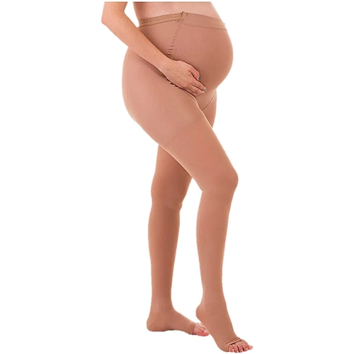Meia Venosan Ultraline 4000 20-30 Meia Calça Gestante M Pe Aberto Bege