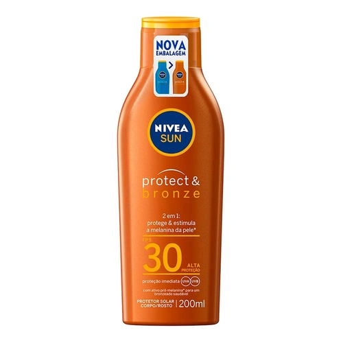 Protetor Solar Com Bronzeador Nivea Sun Protect&Bronze Fps30 200ml