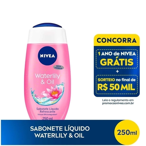 Sabonete Líquido Nivea Waterlily e Oil Refrescante 250ml