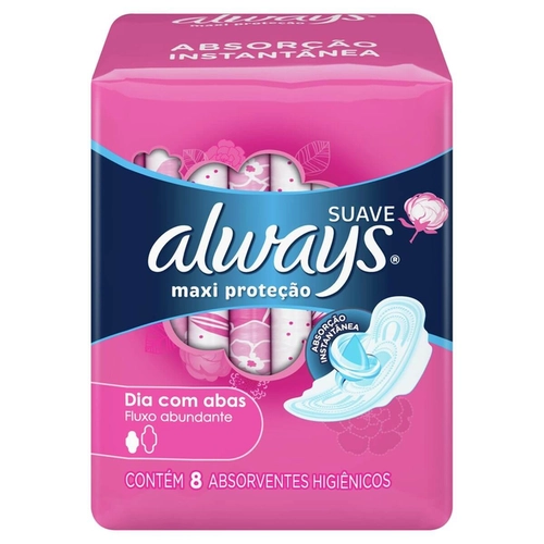 Absorvente Always Básico Suave Com Abas M 8 Unidades