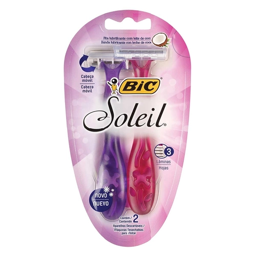 Aparelho de Depilação Bic Soleil Rosa/Roxo 2 Unidades