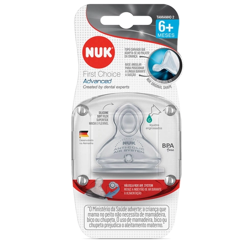 Bico Para Mamadeira Fc Advanced Silicone Nuk 7016 F2 Flow Control