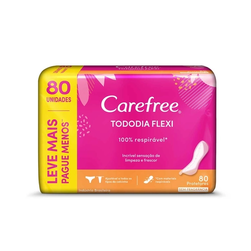 Protetores Diários Carefree Todo Dia Flexi Sem Perfume 80 Unidades