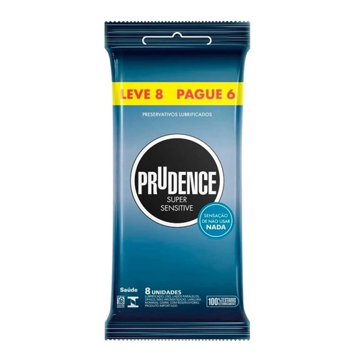 Preservativo Prudence Super Sensitive Leve 8 Pague 6 Unidades