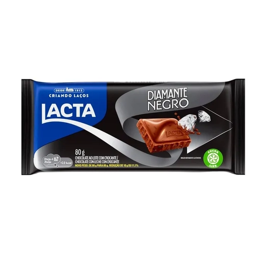 Chocolate Barra Lacta Diamante Negro 80/90G