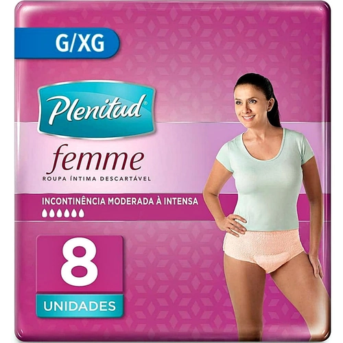 Roupa Íntima Plenitud Mulher G/Xg 8 Unidades