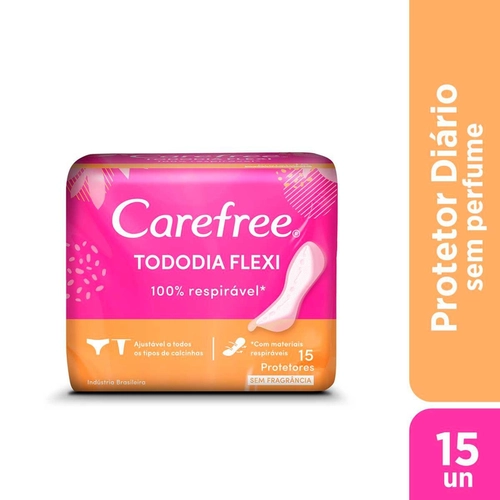 Protetores Diários Carefree Todo Dia Flexi Sem Perfume 15 Unidades
