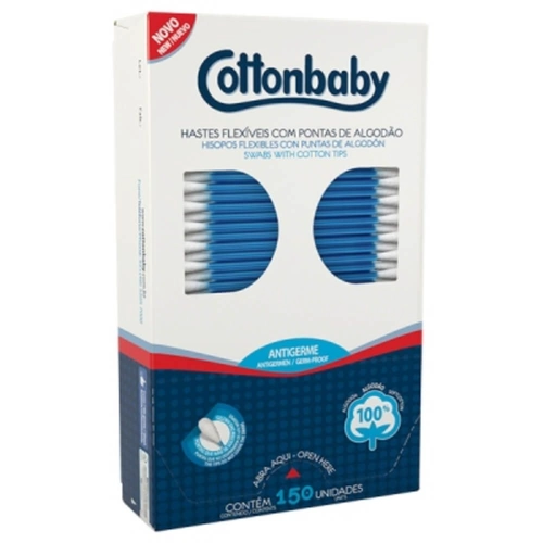 Hastes Flexíveis Cottonbaby 150 Unidades
