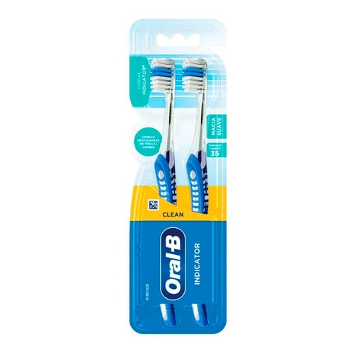 Kit Escova Dental Oral-B Indicator Clean 35 2 Unidades