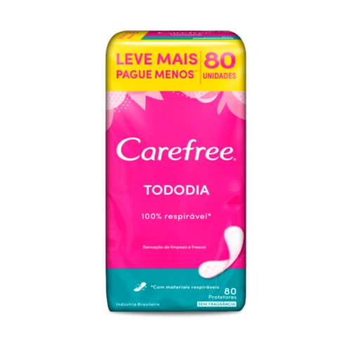 Protetores Diários Carefree Todo Dia Sem Perfume 80 Unidades