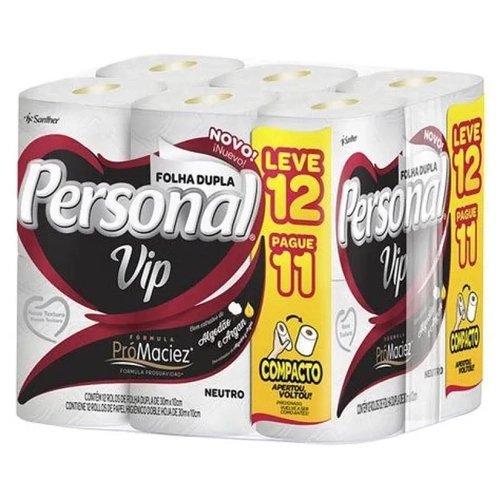 Papel Higiênico Personal Vip 30 Metros 12 Unidades
