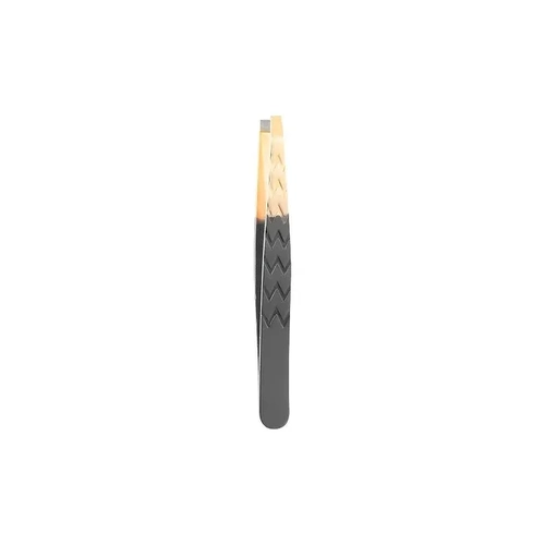 Pinça Ponta Reta Belliz Black e Gold Ref 1703