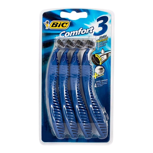 Aparelho de Barbear Bic Comfort3 Normal Leve 4 Pague 3 Unidades