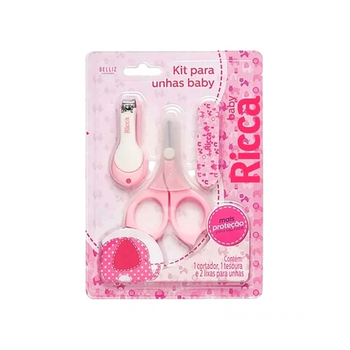 Kit Manicure Ricca 925 Baby Colors Rosa 3 Unidades