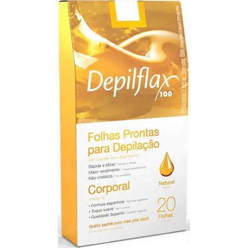 Folhas Prontas Para Depilação Corporal Natural Depilflax 20 Folhas
