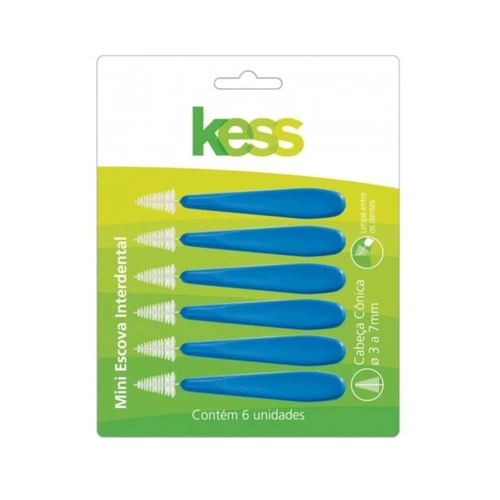Escova Dental Kess Mini 2004 Interdental Cônico 3 a 7 Mm