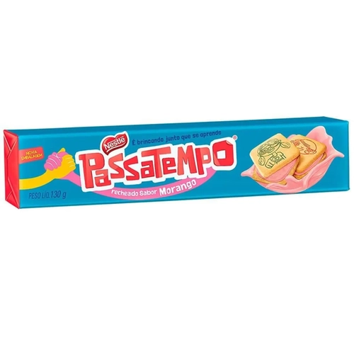 Biscoito Recheado Passatempo Morango 130G